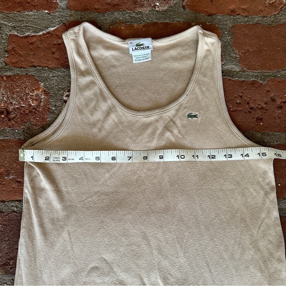 Lacoste women's size XL 46 tan beige tank top sleeveless shirt - Picture 6 of 13